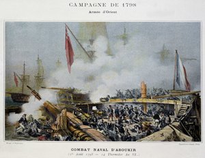 Egyptin kampanja (retkikunta) (1798-1801): Aboukirin taistelu - "" Napoleonin meritaisteluissa"" tekijältä Unknown artist