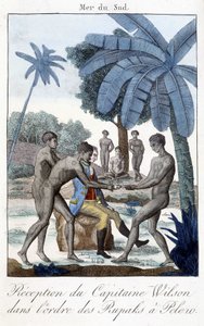 Kapteeni Wilsonin vastaanotto Rupaksien järjestyksessä Pelerolle. tekijältä Unknown artist