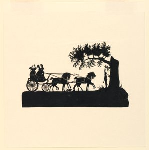 Kuljetus ja hevoset siluetissa tekijältä Unknown artist