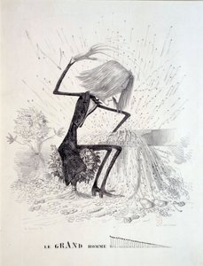 Sarjakuva, joka kuvaa säveltäjä Franz Lisztiä (1811-1886) tekijältä Unknown artist