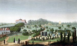 Père Lachaisen hautausmaa, noin 1820 - Courvoisierin "Näkymät Pariisiin" tekijältä Unknown artist