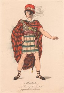 Personagens de uma produção alemã de Macbeth (uma das seis gravuras) finlandês tekijältä Unknown artist