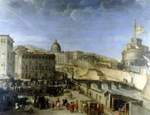 Paavin Cortege Ponte S. Angelolle Roomaan tekijältä Unknown artist