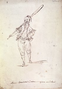 Puku Rolandin hahmolle säveltäjä Niccolo Vito Piccinnin (tai Piccinin) (1728-1800) samannimiseen oopperaan Jean Francois Marmontelin (1778) libreton mukaan. Piirustus 1700-luvun lopusta tekijältä Unknown artist