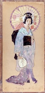 Madame Butterflyn puku ensimmäistä näytöstä varten Giacomo Puccinin Madame Butterfly -teoksessa vuonna 1904.Museo della Scalan kokoelma Milanossa. tekijältä Unknown artist
