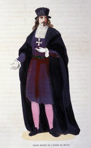 Maltan ritarikunnan suurmestarin puku. kaiverrus 1800-luvun alusta tekijältä Unknown artist
