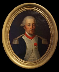Kreivi Laurent de Migot, Artois-lohikäärmeiden rykmentin everstiluutnantti, 1700-luvun loppu (öljy kankaalle) tekijältä Unknown artist