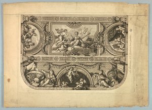 Lebrunin ja Mignardin koristeet Versaillesin palatsissa tekijältä Unknown artist