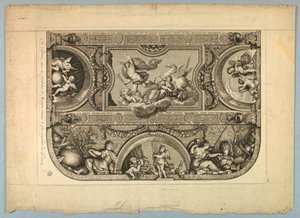 LeBrunin ja Mignardin koristeet Versaillesin palatsissa tekijältä Unknown artist