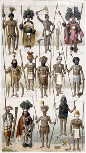 Erilaiset Warriors of Oceanian puvut. tekijältä Unknown artist