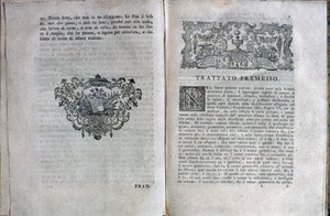 Kaksoissivu Giuseppe Tartinin musiikkisopimuksesta tekijältä Unknown artist
