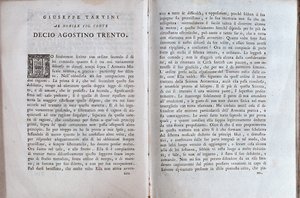 Kaksoissivu Giuseppe Tartinin musiikkisopimuksesta tekijältä Unknown artist