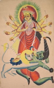 Durga tappaa demoni Mahisha tekijältä Unknown artist