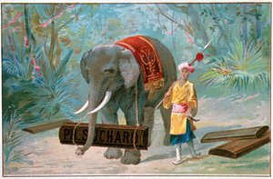 Elephant and Cornac, mainos "" Suchard"", v. 1895 tekijältä Unknown artist