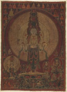 Yksitoistapäinen, tuhatkätinen myötätunnon bodhisattva (Avalokiteshvara) tekijältä Unknown artist
