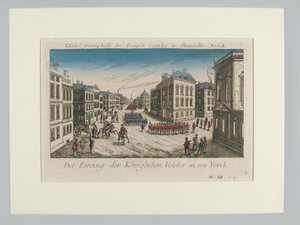 Kuninkaallisten joukkojen saapuminen New Yorkiin tekijältä Unknown artist