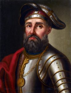 Ermak Timofejevitš - Kasakkojen johtajan muotokuva, Siperian valloittaja Yermak Timofejevitš (1540-1585), Anonyymi. Öljy kankaalle tekijältä Unknown artist
