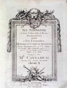 Sinfonian n. nuottien ensimmäinen sivu. 3, kirjoittanut Christian Cannabich tekijältä Unknown artist