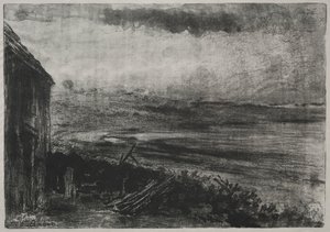 Kalastajan olkikattoinen mökki tekijältä Unknown artist