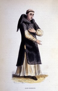 Entinen benediktiiniläinen. Kaiverrus albumista uskonnollisista määräyksistä, Pariisi tekijältä Unknown artist