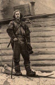 Fridtjof Nansen (1861-1930) norjalainen arktisen alueen tutkimusmatkailija. tekijältä Unknown artist