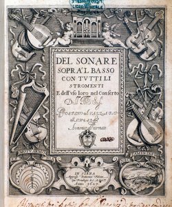 Agostino Agazzarin del sonare sopra il basso frontispice tekijältä Unknown artist