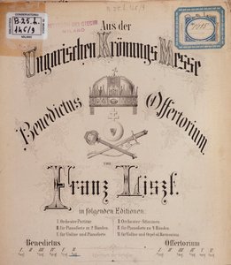 Lisztin unkarilaisen kruunausmessun etupuoli (1800-luku) tekijältä Unknown artist