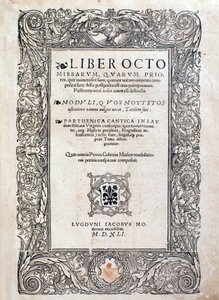 Liber octo Missarumin etukappale (1541) tekijältä Unknown artist