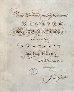 Benedetto Marcellon "" Psalmien" etulevy tekijältä Unknown artist