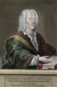 Georg Philipp Telemann (1681-1767), saksalainen säveltäjä. tekijältä Unknown artist