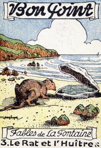 Hyvä pointti, jota havainnollistaa Jean de La Fontainen satu "Rotta ja osteri". tekijältä Unknown artist