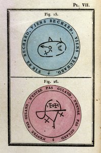 Paavi Honoriuksen grimoire kutsui demoneja. Ed. vuodelta 1760. tekijältä Unknown artist