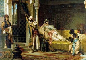 Haaremi. 1800-luvun kromolitografia. tekijältä Unknown artist