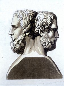Herodotos (484 eKr. - 425 eaa.), kreikkalainen historioitsija ja Thusicide (noin 465 eKr. 395 eKr.), kreikkalainen historioitsija. tekijältä Unknown artist