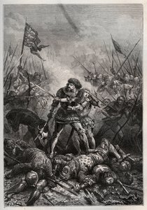Satavuotinen sota: Ranskan kuningas Johannes II Hyvä ja hänen poikansa Philip II Burgundin (1342-1404), joka tunnetaan nimellä "Philippe le Hardi", taistelevat englantilaisia vastaan Poitiers