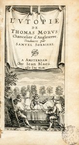 Englantilaisen humanisti Sir Thomas Moren (1478-1535) ranskankielisen käännetyn kirjan "" L