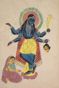 Krishna Kaliina, jota Radha palvoi (recto) tekijältä Unknown artist