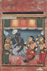 Krishna Radhan ja kahden hoitajan kanssa (recto) tekijältä Unknown artist