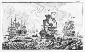 La chasse à la caleine - kaiverrus Cornelis Zorgdragerin "" Klassiseen arktisen valaanpyyntiteollisuuden kertomukseen" tekijältä Unknown artist