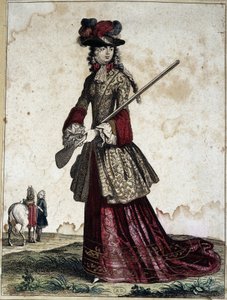 Lady in the hunt - kaiverrus tekijältä Unknown artist