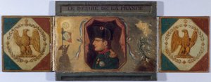 "Le Désiré de la France". Muotokuva Ludvig XVIII:sta ja piilotettu muotokuva Napoleonista, noin 1815 (öljy kankaalle, kiinnitetty pahville) tekijältä Unknown artist