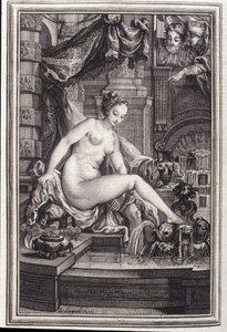Kuningas Candaules ja mestari oikealla - Jean La Fontainen "Tarinoita ja novelleja säkeissä". 1762. tekijältä Unknown artist
