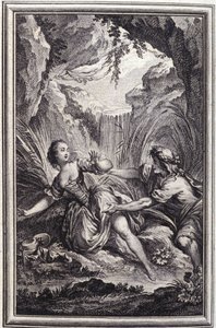 The Scamander River - Jean La Fontainen ""Tarinoita ja novelleja säkeissä"" 1762. tekijältä Unknown artist