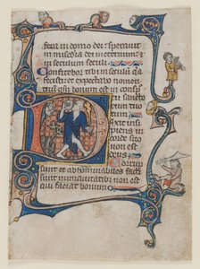 Psalterin lehti: Alkusana D: Jumalan nuhtelema hullu tekijältä Unknown artist