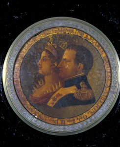Nuuskalaatikon kansi, jossa on muotokuvia Napoleon I:stä ja Josephinesta. Milano, Risorgimenton museo tekijältä Unknown artist