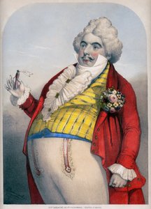Luigi Lablache, italialainen basso hahmona Dr. Dulcamara Donizettin Rakkauden eliksiirissä tekijältä Unknown artist