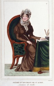 Madame de Genlis - Stephanie Feliciten muotokuva Saint-Aubinin harjasta (Saint Aubin) tekijältä Unknown artist