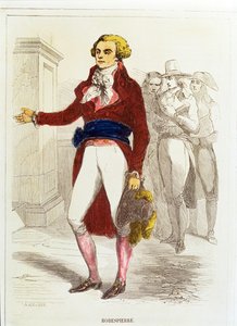 Maximilien Robespierre, käsivärinen etsaus (käsivärinen etsaus) tekijältä Unknown artist