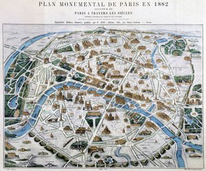 Pariisin monumentaalinen suunnitelma vuonna 1882 tekijältä Unknown artist