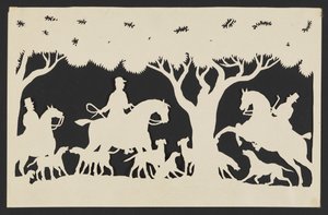 Fox Hunterit koiriensa kanssa tekijältä Unknown artist